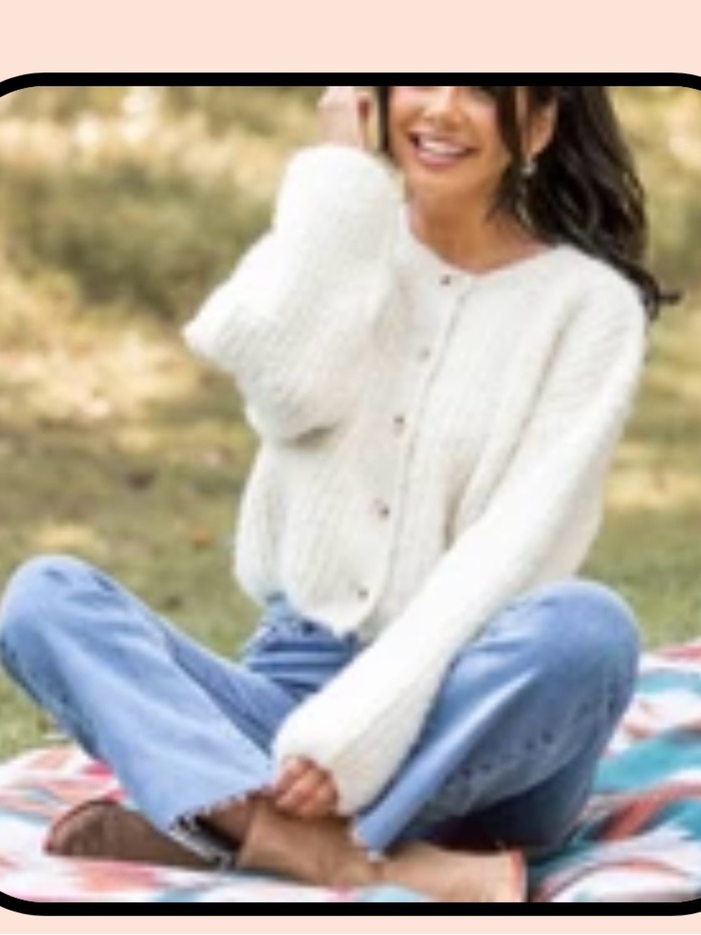 Pink Lily Chunky Boucle Cardigan